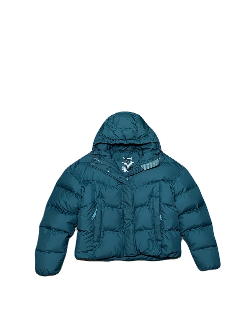 LL Bean Popham Puffer Jacket Women's Small Green Goose Down Hooded 502163.
